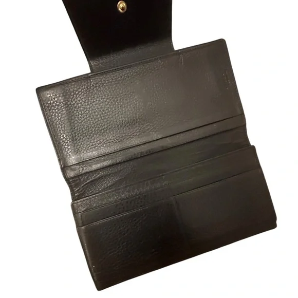Bvlgari Black Canvas and Leather Long Wallet